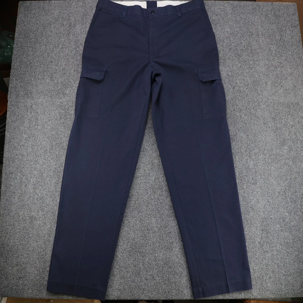 Red Kap Mens Navy Blue Cargo Work Pants‎ PT88NV2 Size 36x35 Straight Leg Utility
